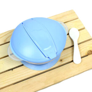 Soft Silicone with suction and spoon Plate Baby Feeding Bowl Plate - YX-244