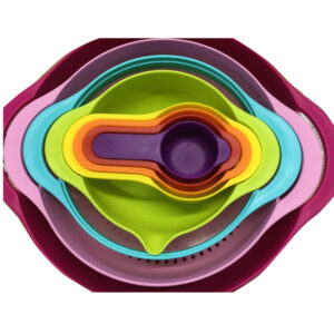 Plastic Bowl 8 Piece Set Measuring Cup Spoon 14010