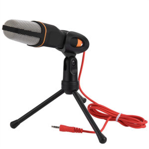 3.5mm AUX Condenser Microphone with Stand 2 Meters Wired Desktop Tripod Adjustable SF6