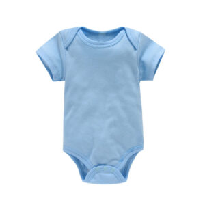 Short-sleeved Bodysuit Romper Newborn Clothes Onesies Plain Blue
