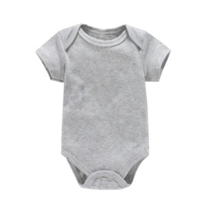 Short-sleeved Bodysuit Romper Newborn Clothes Onesies Plain Gray